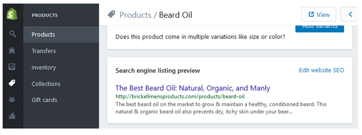 add meta info for seo in shopify