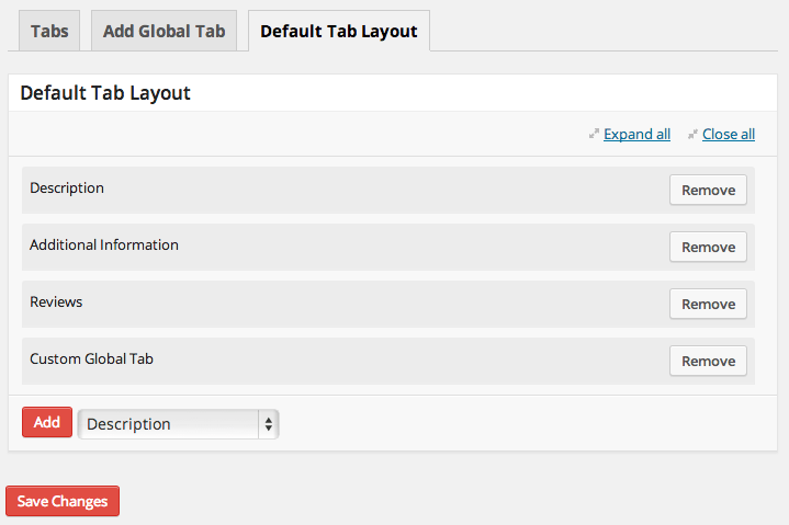 Setup and configure the tab types