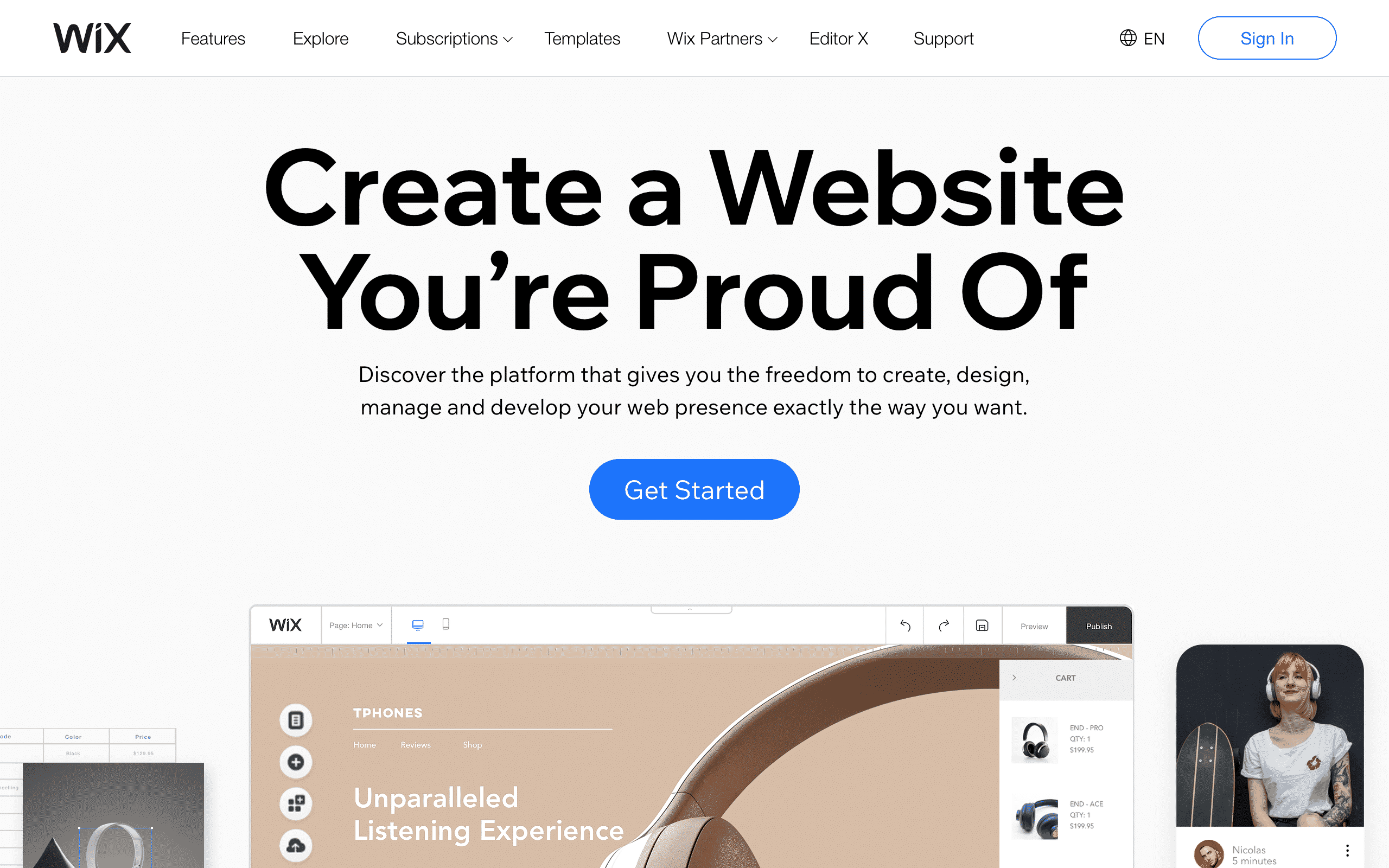 Wix claims that it will help you create a website you are proud of