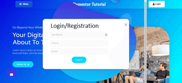 The popup should appear when you click the login button.