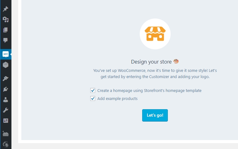 WooCommerce starting tab