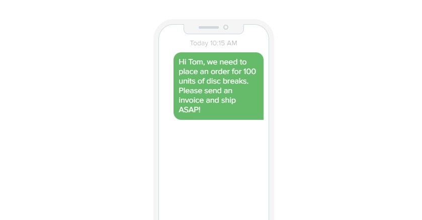 Manage orders with SMS B2B marketing