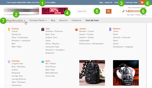 Homepage Features provided by Shoptimized theme