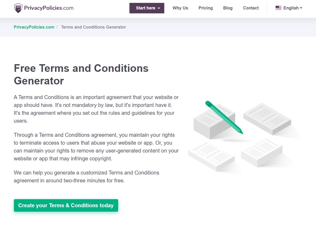 Best terms and conditions generators: Privacy Policies - solid generator with fees