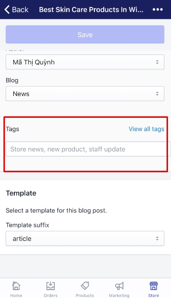 how to add tags to a blog post