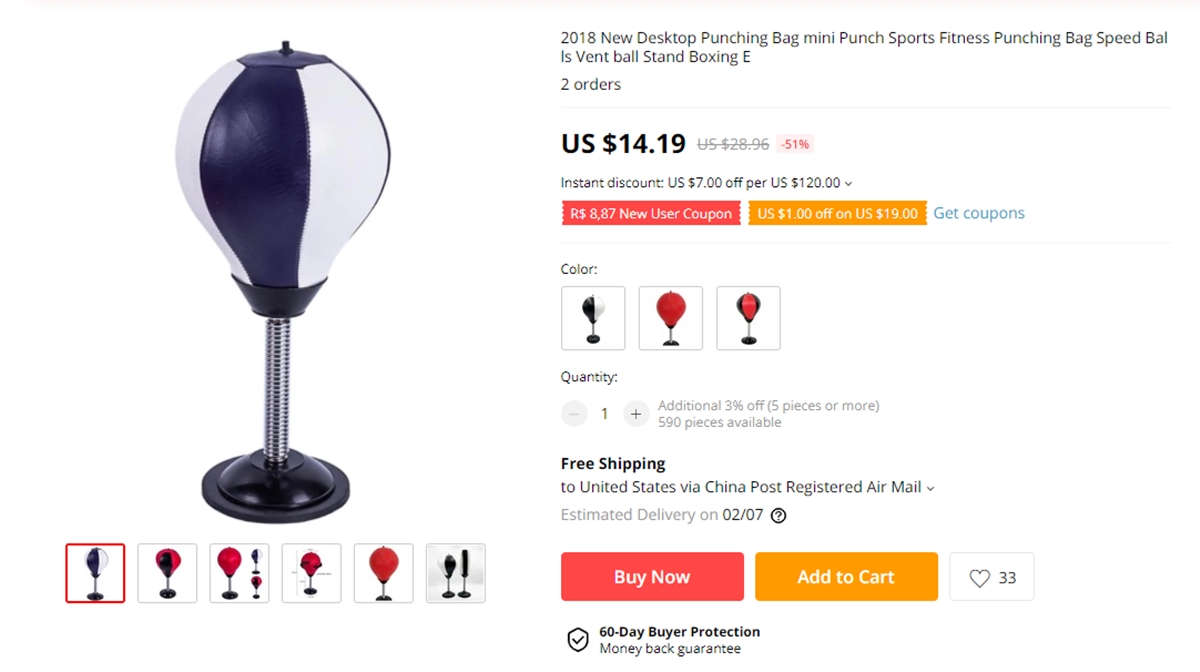 Best dropshipping lifestyle products: Desktop Punching Bag