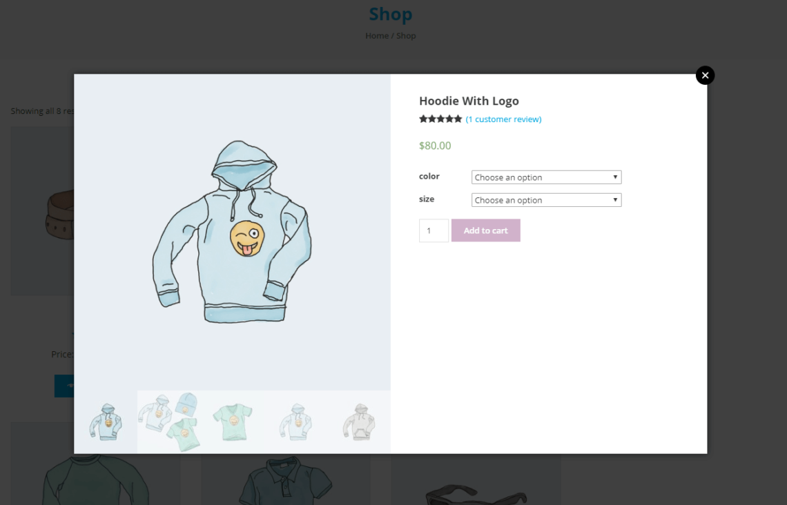 Step 4: Select  which product details to display