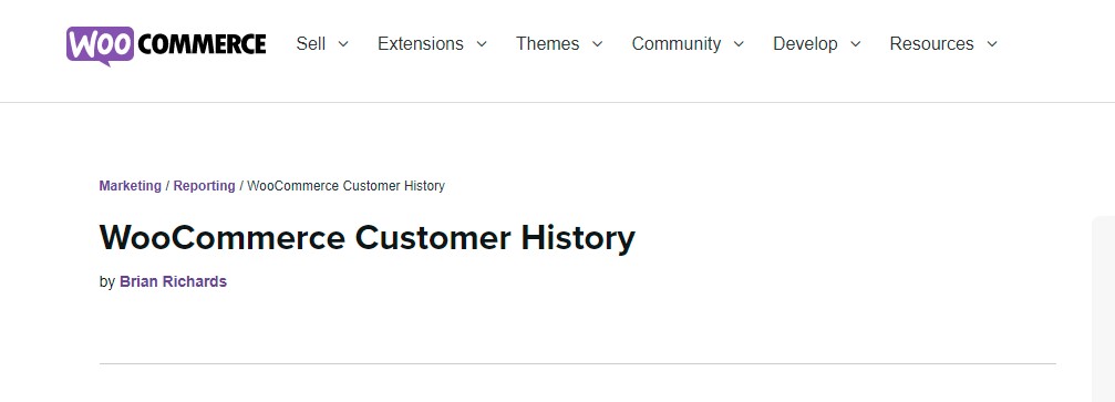 WooCommerce Customer History