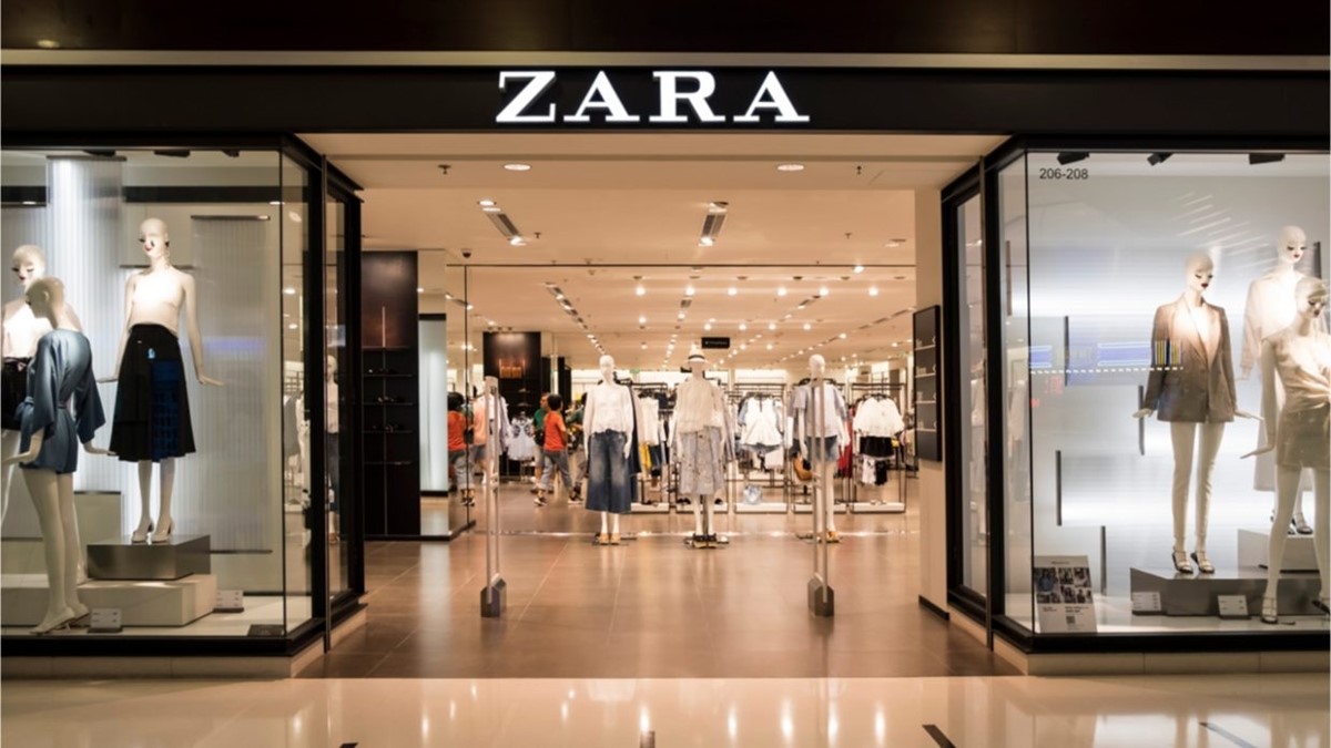 Clothes on display at the new Zara megastore at Boulevard Austria