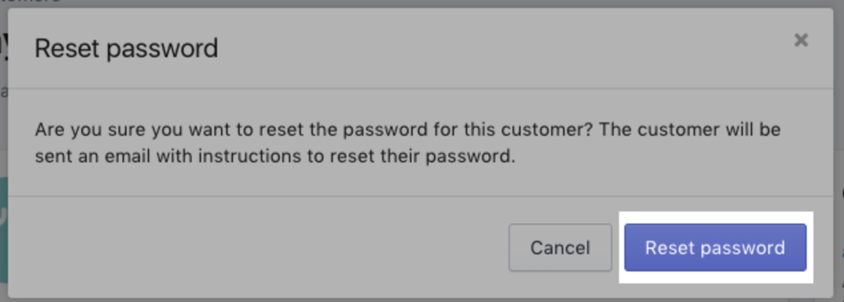 Reset password