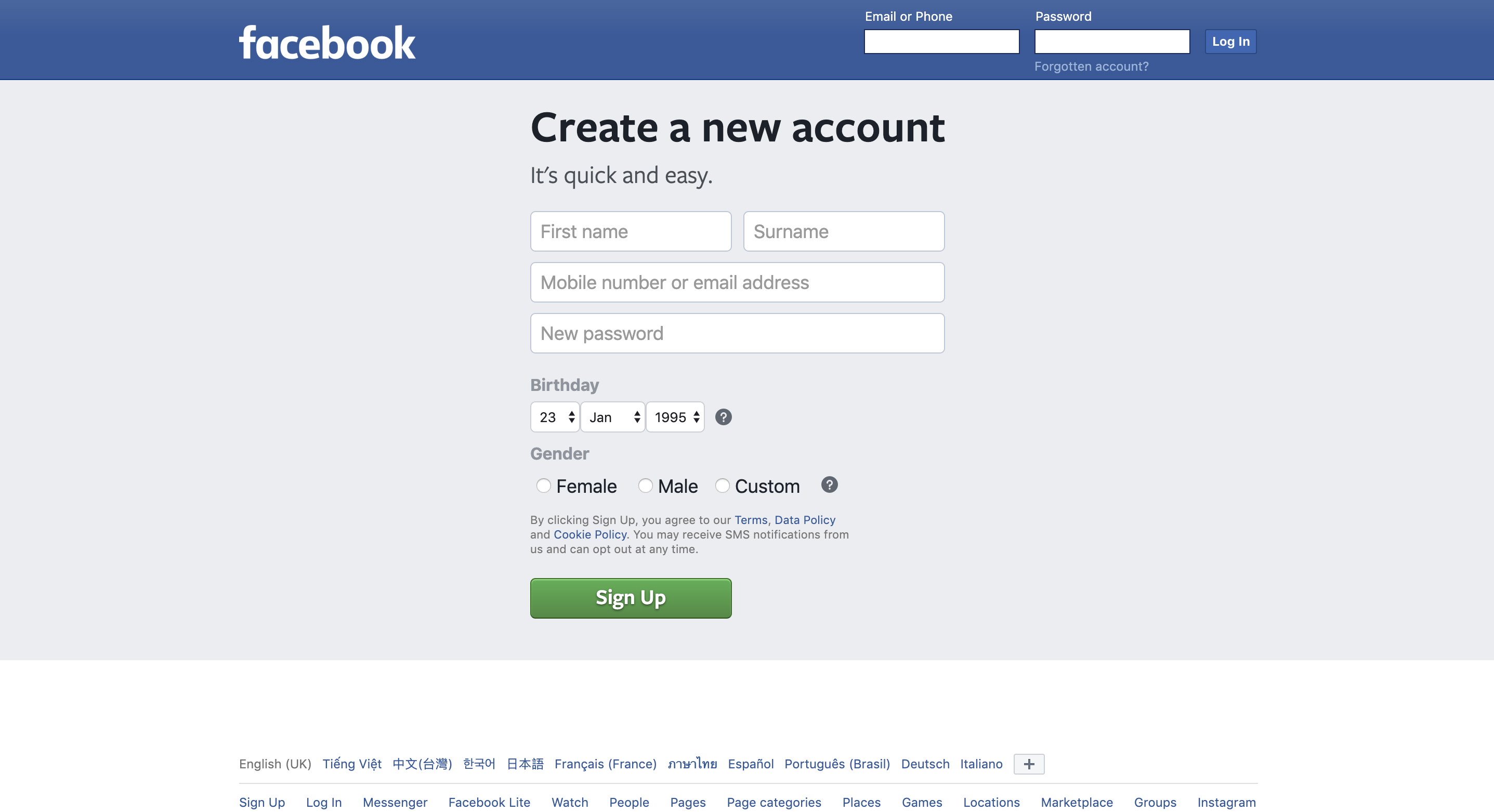 promote Shopify store on Facebook: create a page