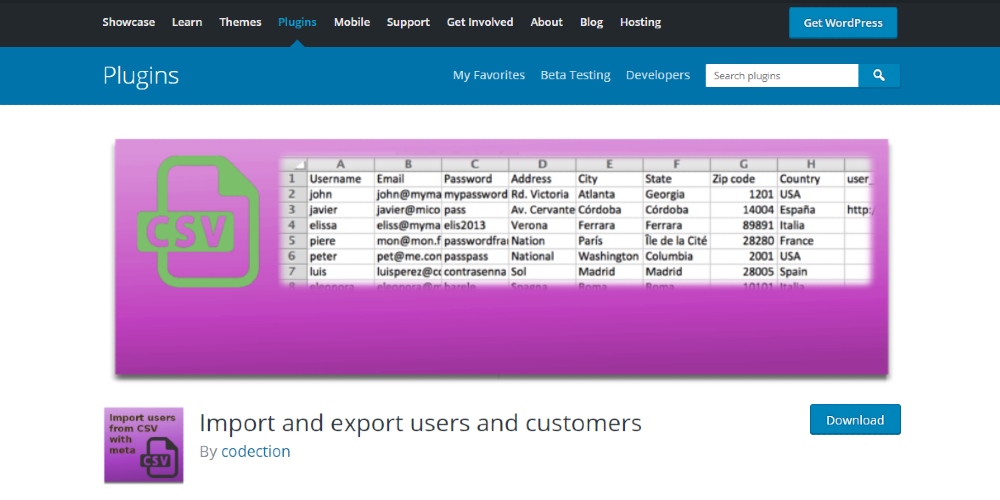 Import and Export Users and Customers screenshot