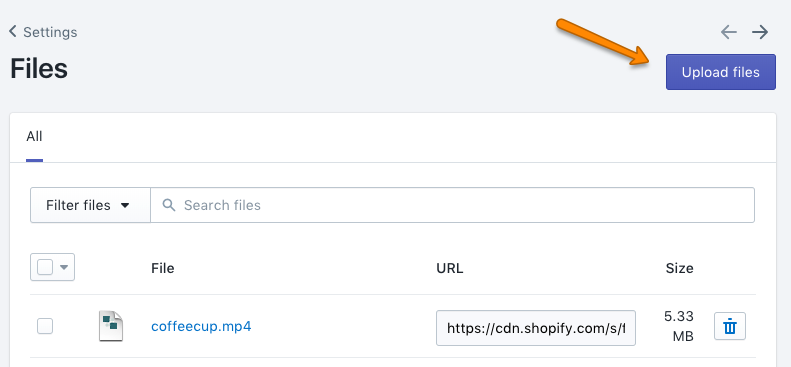 Step 1: Upload your MP4 video to Shopify