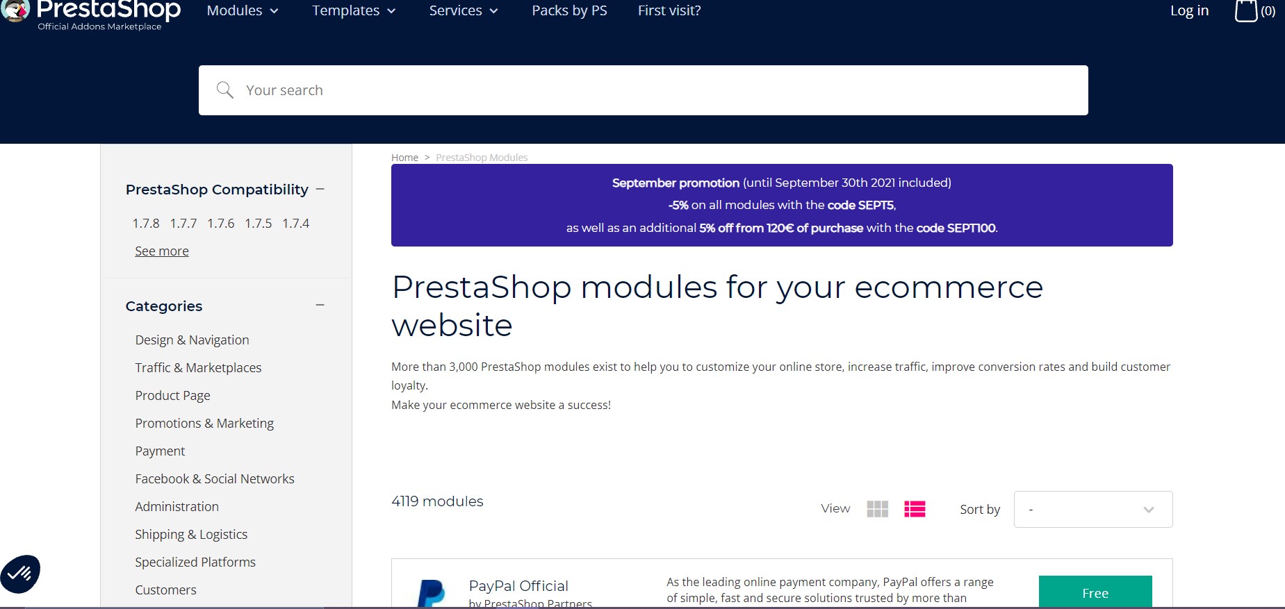 PrestaShop features