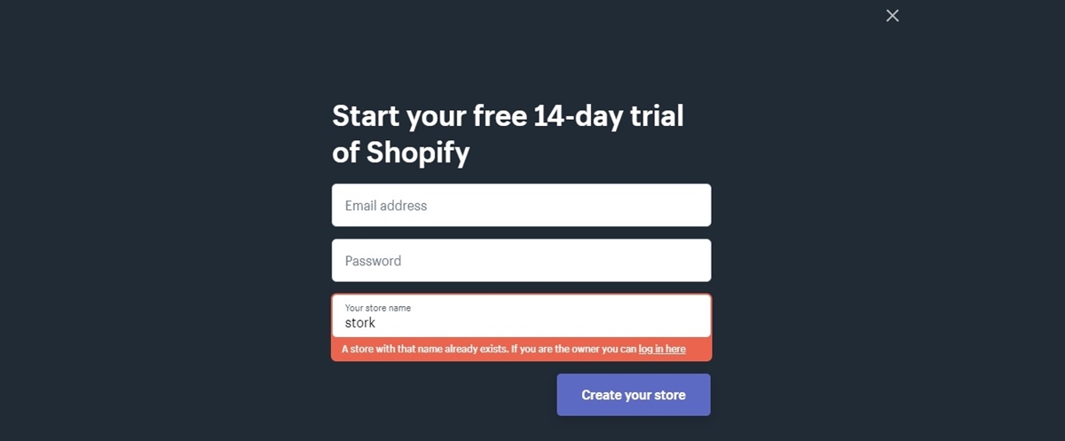 First step to start a Shopify store: Account Setup