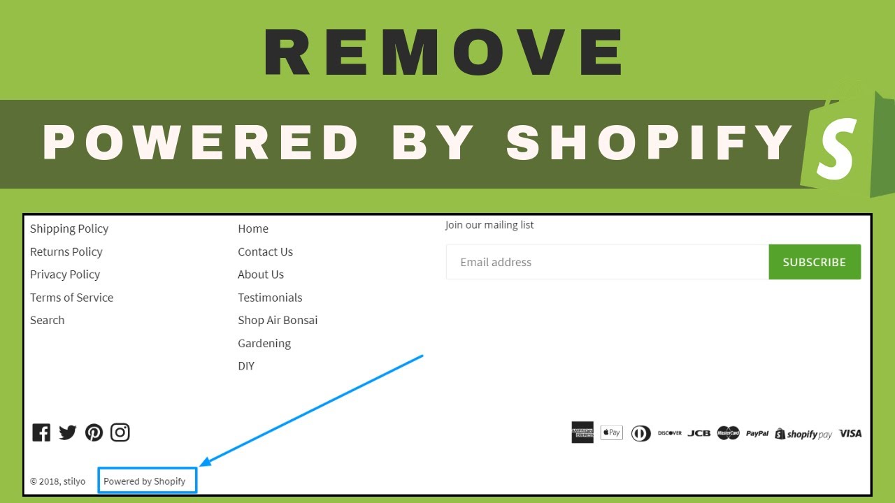 remove powered by shopify