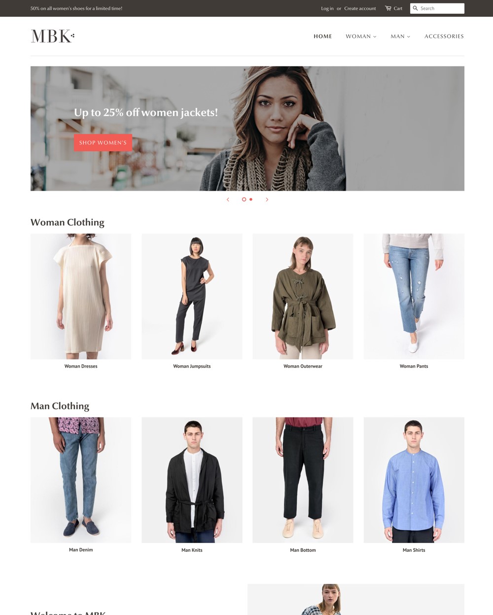 Shopify Minimal Theme Fashion style