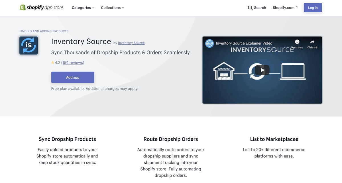 Best Shopify dropshipping apps - Inventory Source