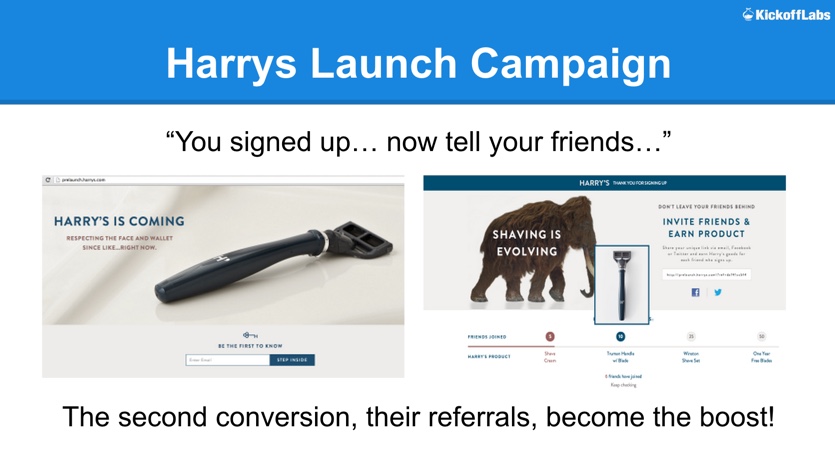 Harry used fefer-a-friend program to widen its customer base