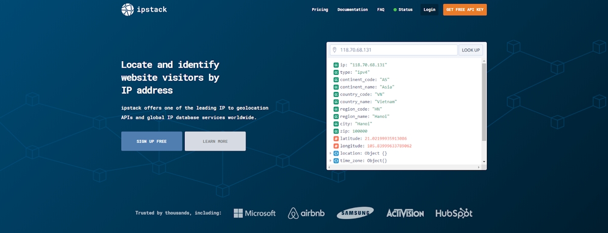 IP address location - Ipstack