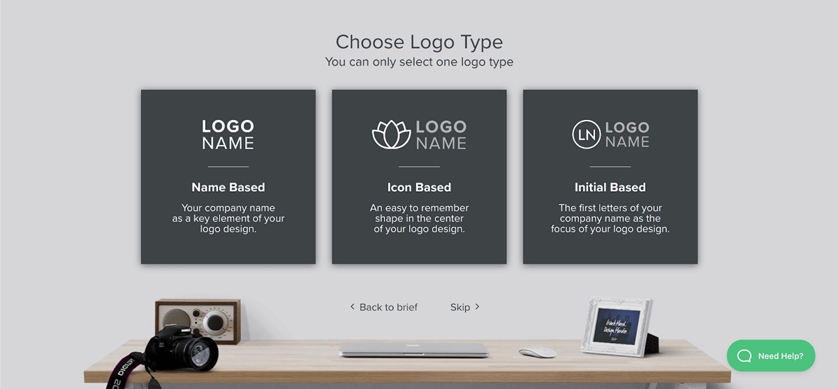 TailorBrand 3 options of logos