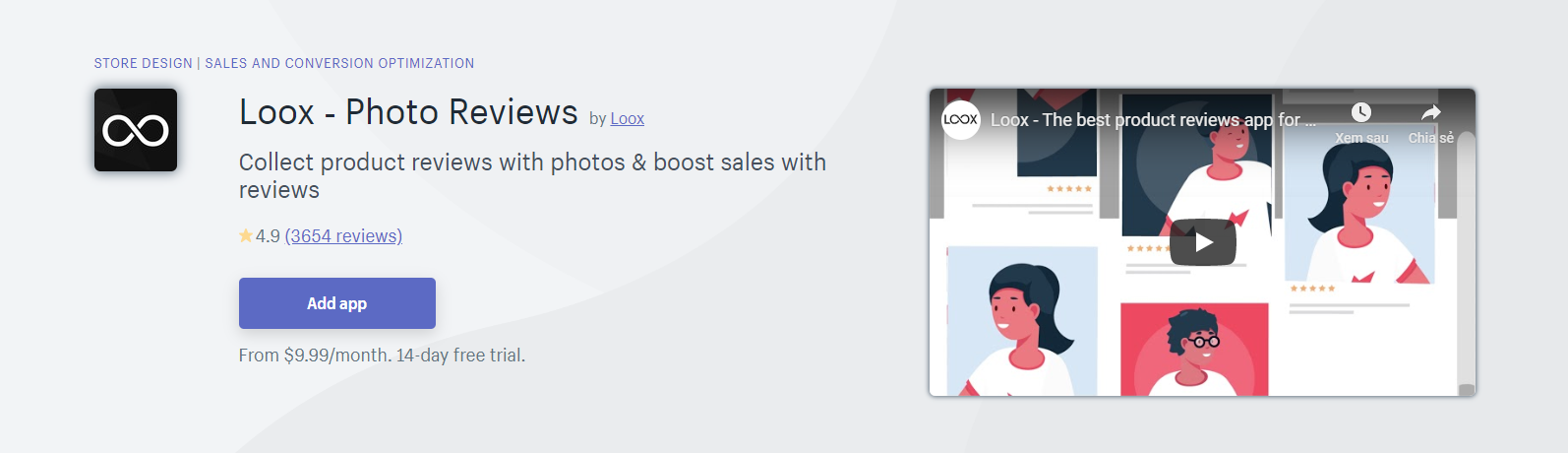 Best Shopify apps: Loox - Collect photo reviews