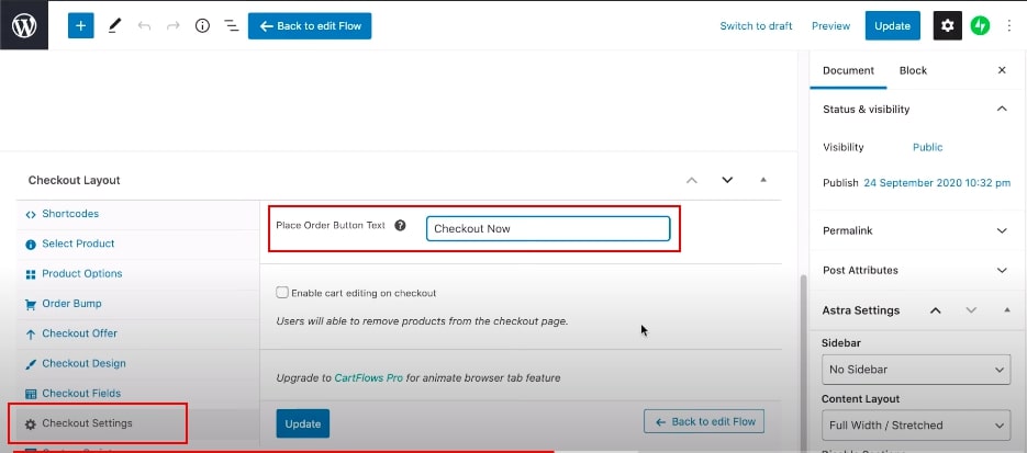 Step 3: Customize checkout field