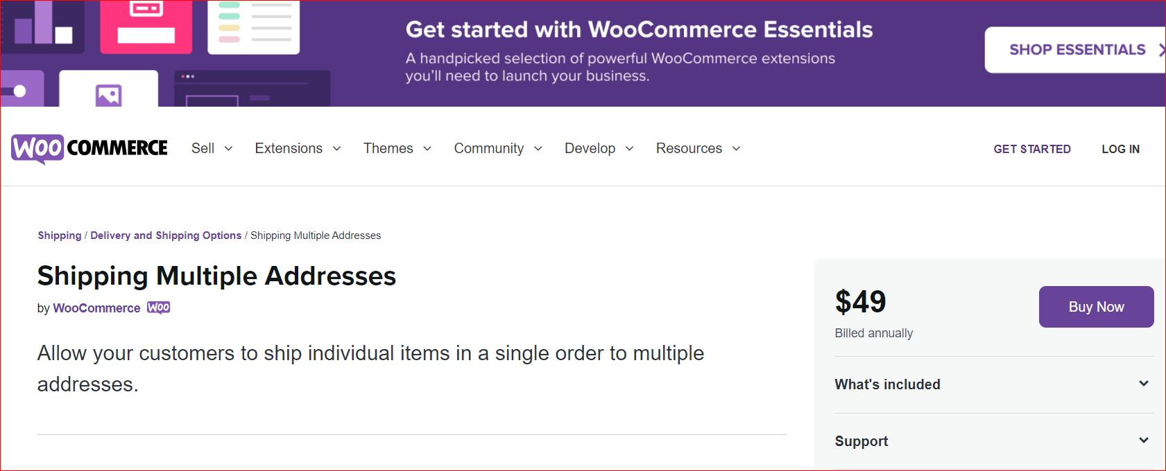 WooCommerce multiple shipping addresses