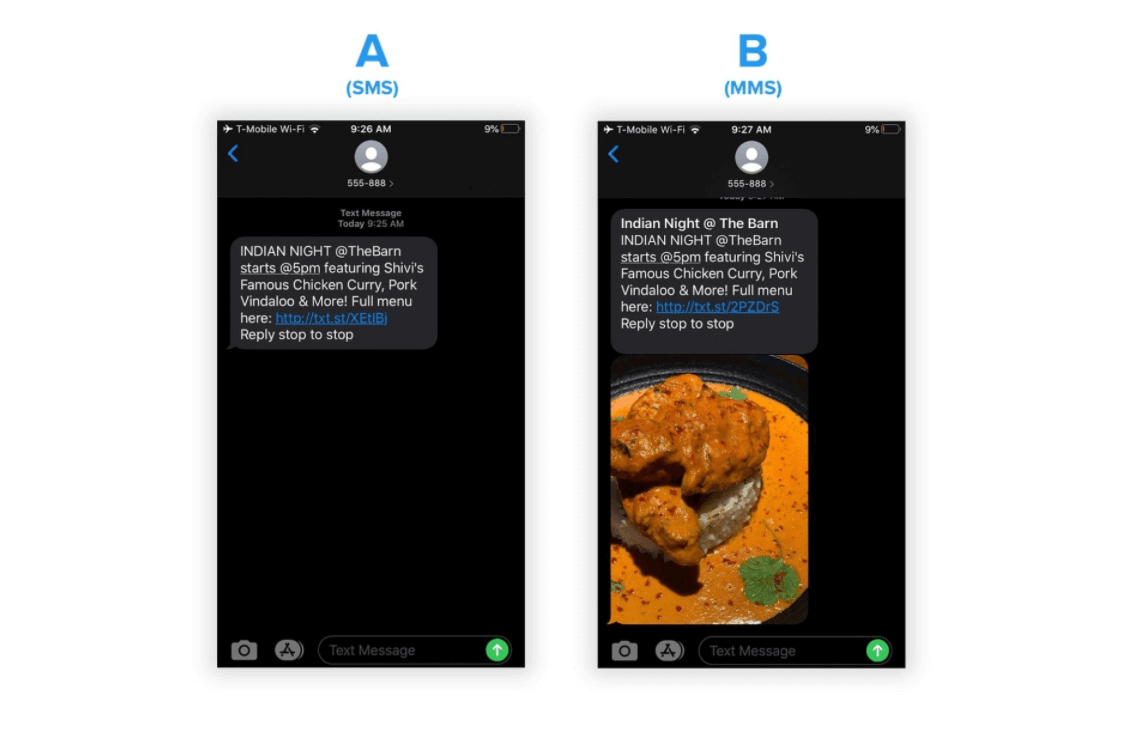 A/B test your text messages