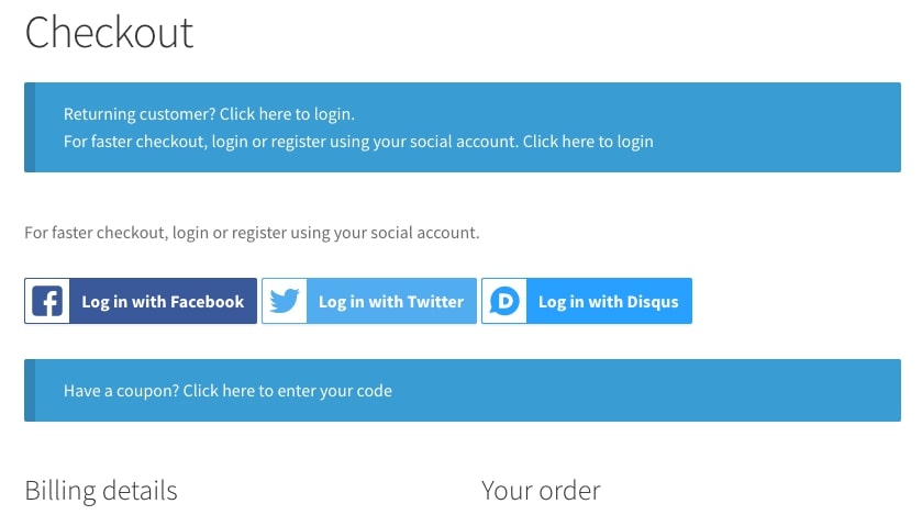 Checkout Social Login