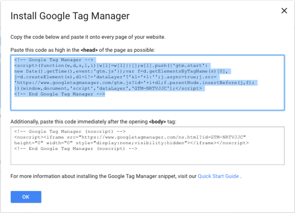 install google tag manager