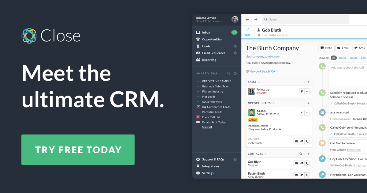 Close.io as an inside sale CRM tool