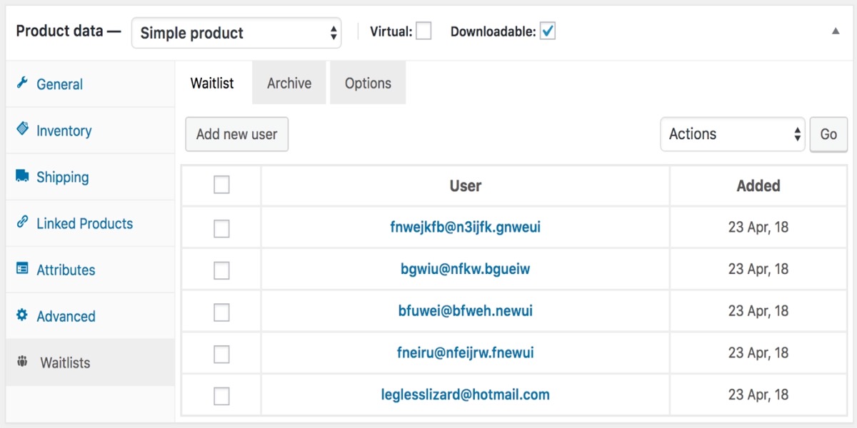 Waitlist configuration