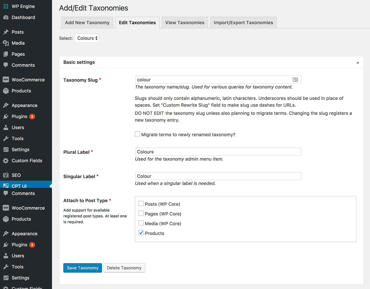 Add and Edit Taxonomies