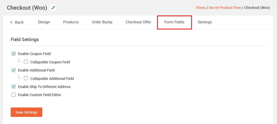 Create/ remove fields from the checkout pages