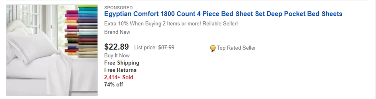 Bed sheet can make a lot of sales on eBay too