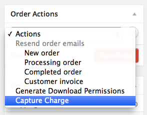 Capture Charges in WooCommerce