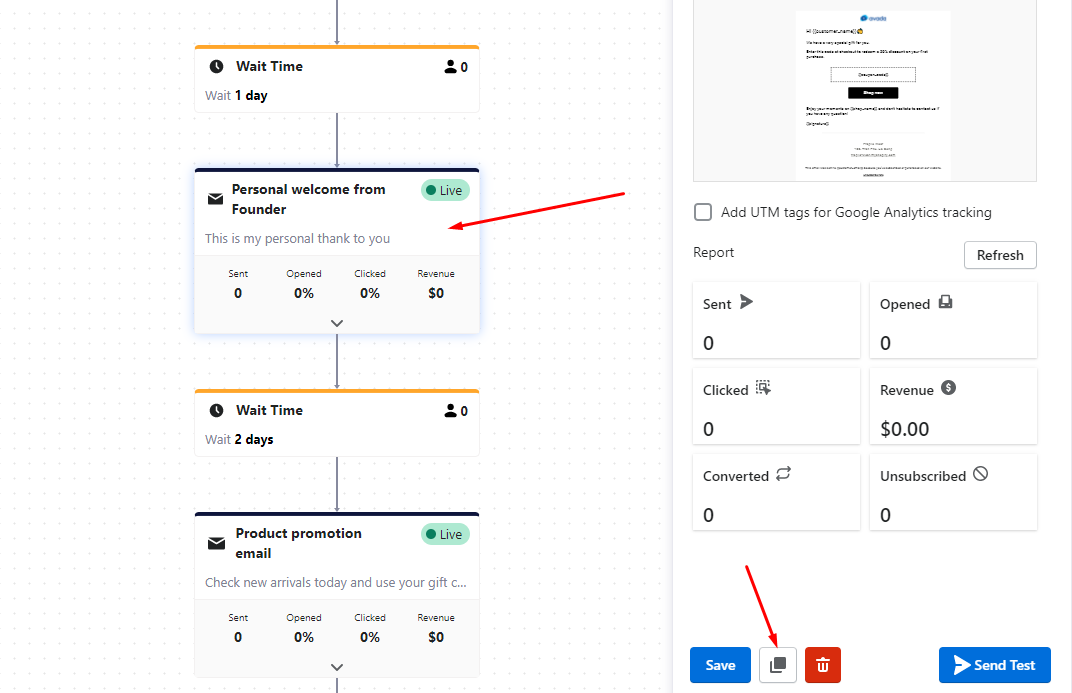 Duplicate automation items