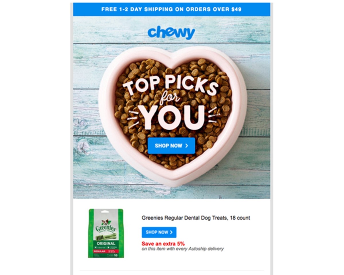 Chewy marketing email