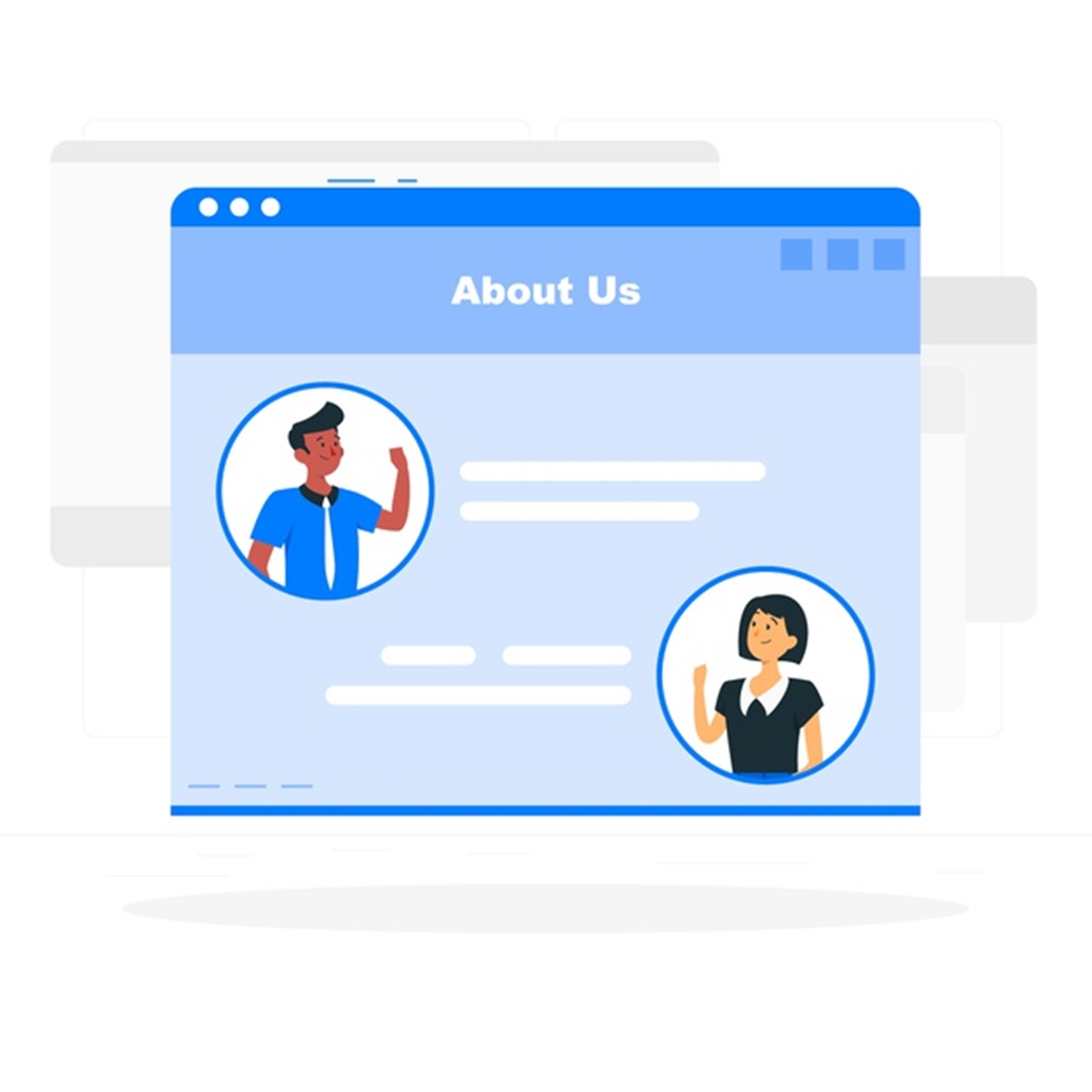 about us page template with multiple people