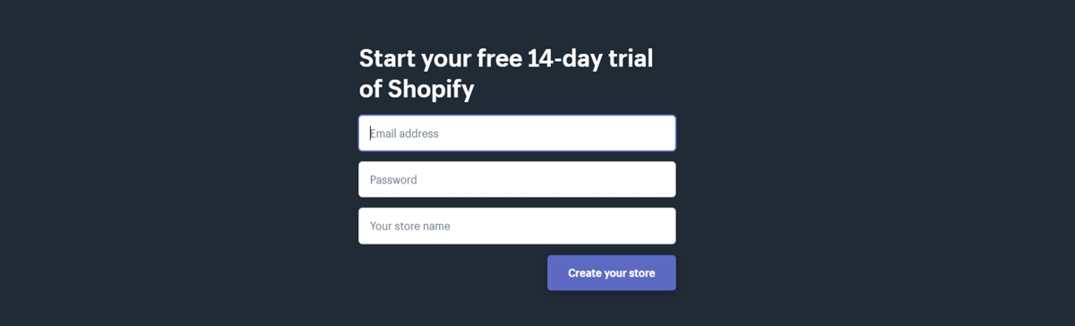 how to get Shopify 14 day Trial