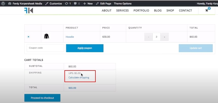 Step 3: Display the table rate