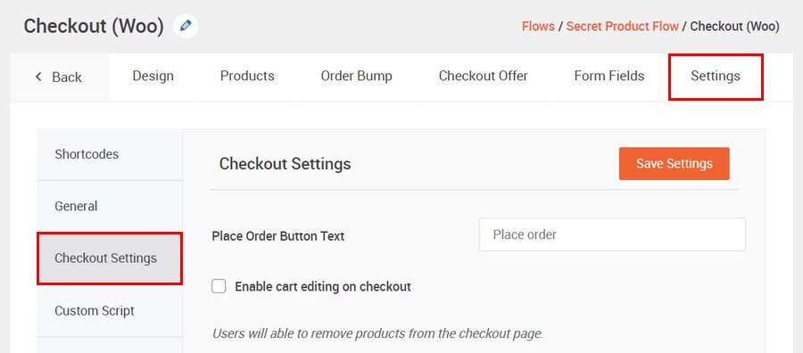Make changes to the checkout page template
