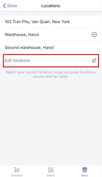 how to select a Shopify POS location