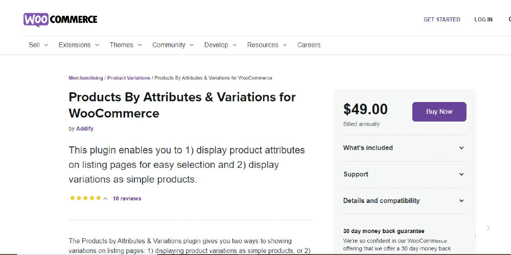 Products By Attributes & Variations for WooCommerce screenshot