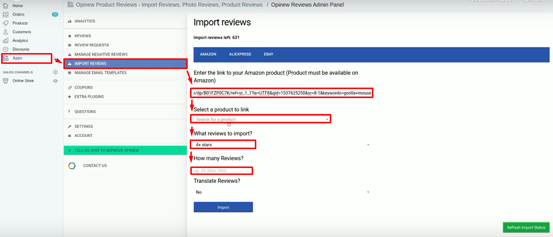 add reviews on shopify