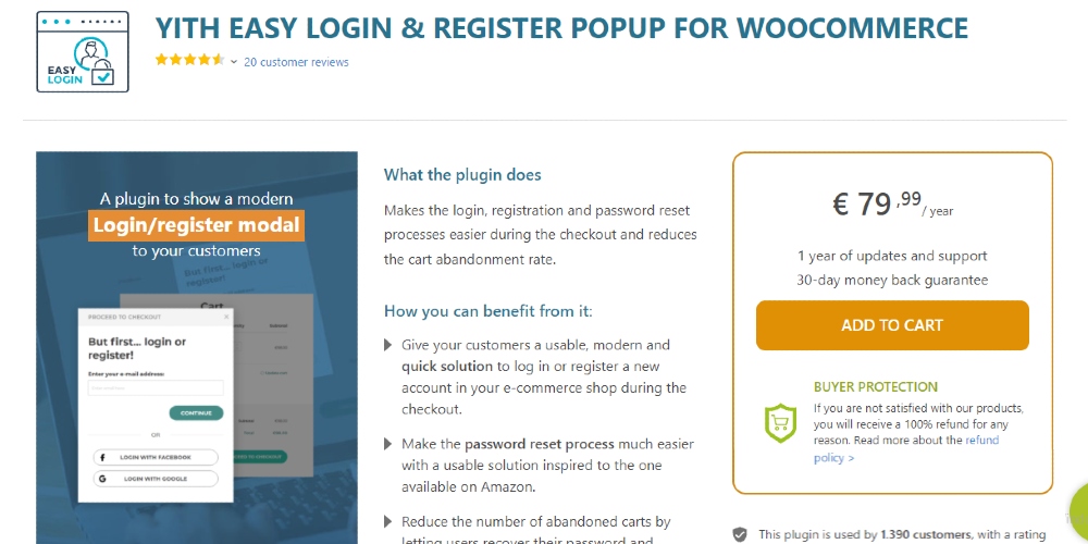 YITH Easy Login & Registration Popup for WooCommerce screenshot