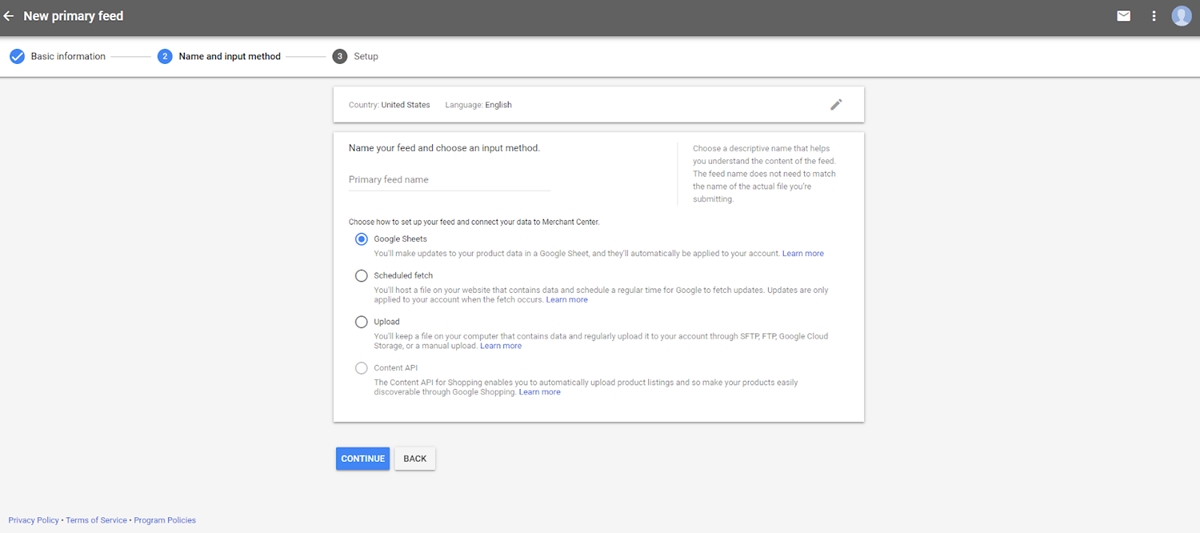 Setting up Google Shopping ads: Create google shopping feed and upload data