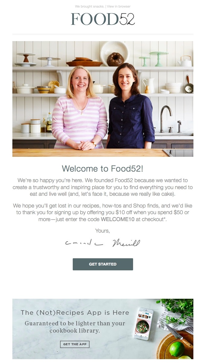 Welcome email design ideas