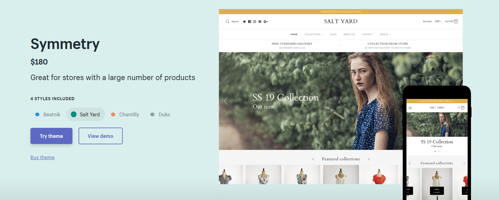 best shopify mobile responsive theme: Symmetry theme